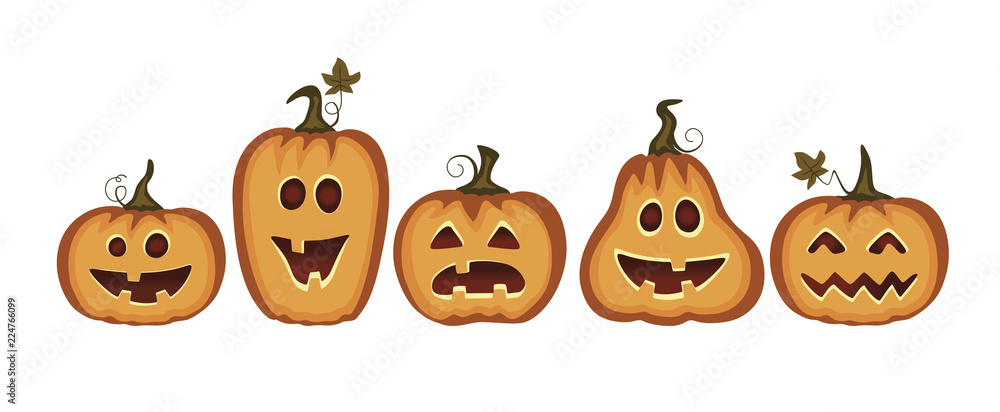 Set of cute Pumpkins, ghosts, spook, horror. Poster for happy Halloween. Isolated illustration for print, sticker. Scary fairy. Card for friends, family. Ghost shadow funny. Cartoon vegetables. Vector Set of cute Pumpkins, ghosts, spook, horror. Poster for happy Halloween. Isolated illustration for print, sticker. Scary fairy. Card for friends, family. Ghost shadow funny. Cartoon vegetables. Vector