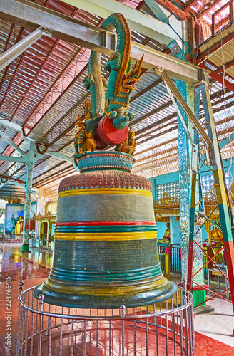 The Bell in Ngar Htat Gyi Buddha Temple, Yangon, Myanmar photo