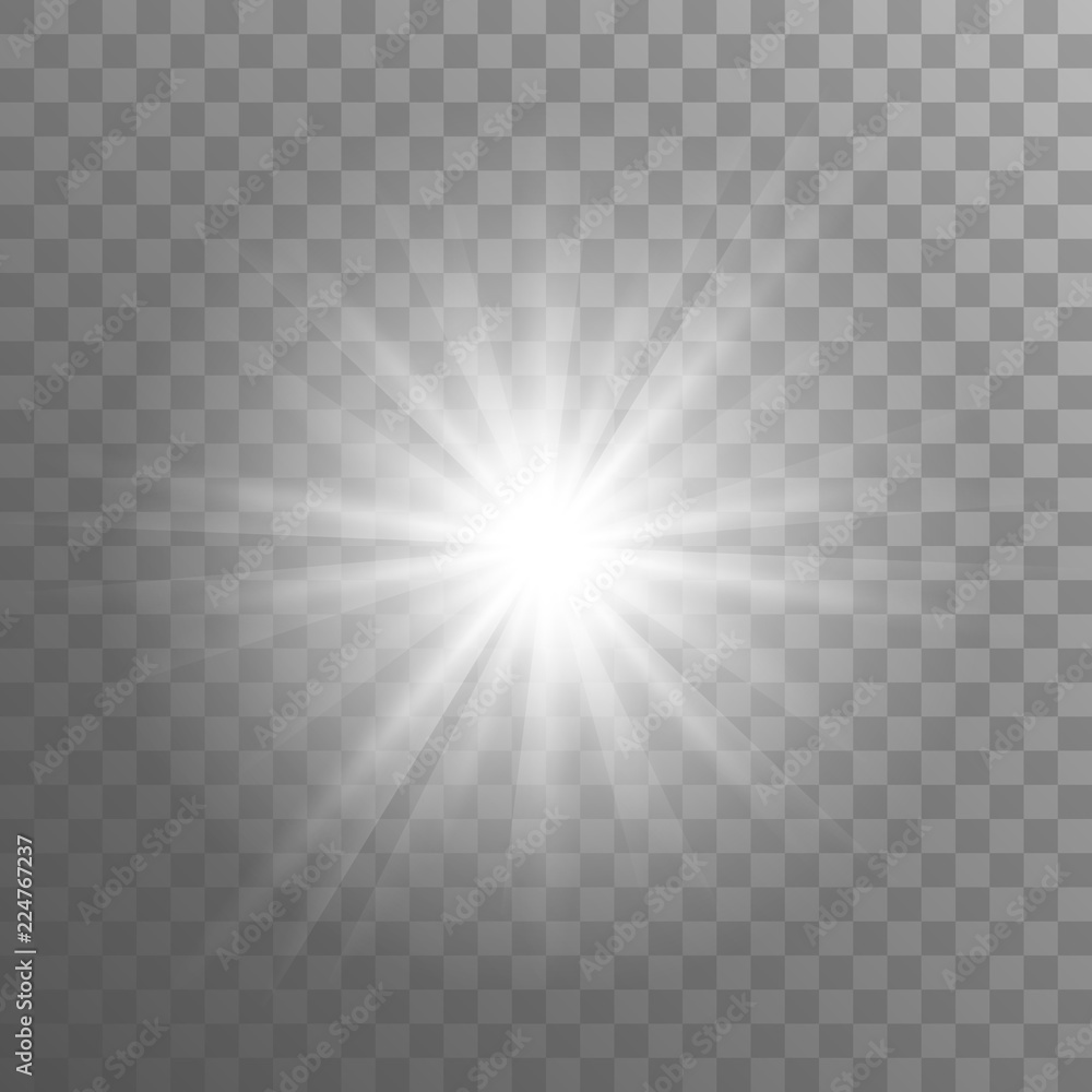 Vector light effect on the transparent background.