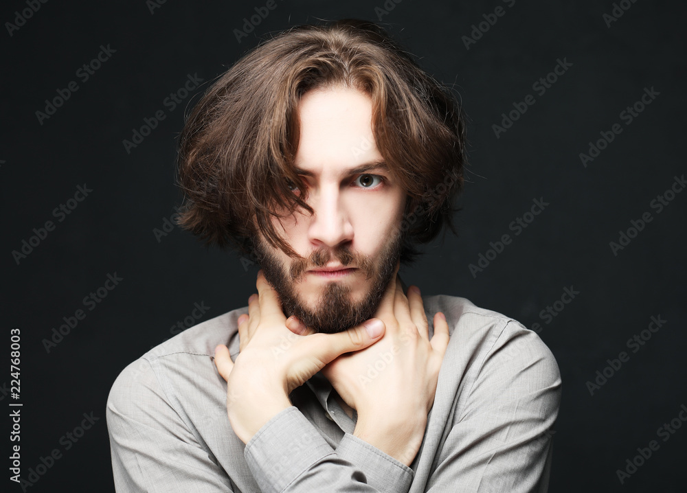 lifestyle and people concept:young man has excited expression, dresssed casually lifestyle and people concept:young man has excited expression, dresssed casually