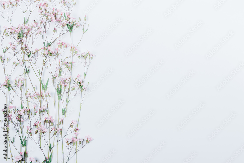 Floral festive side border pattern with copy space
