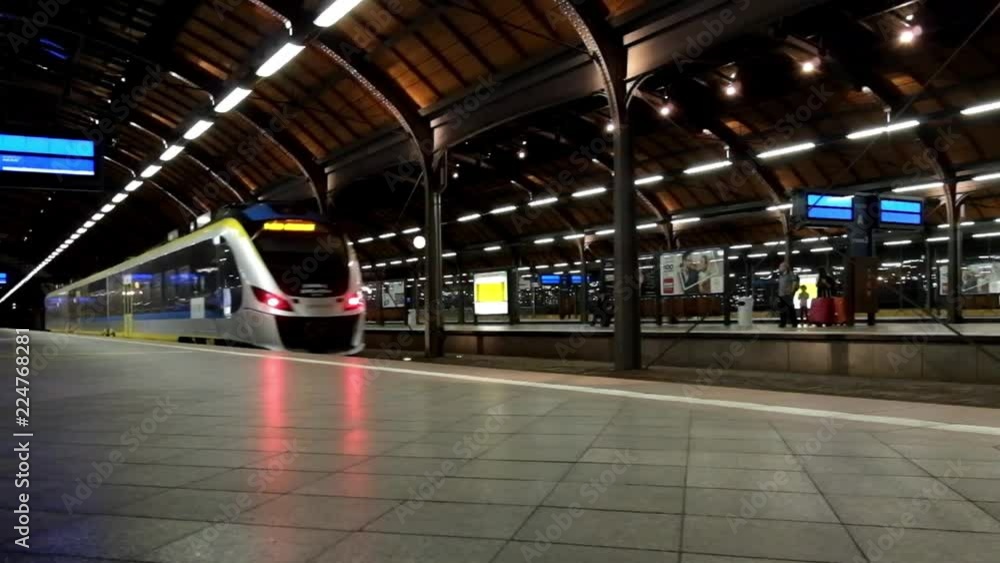 the arrival of a high-speed train to the railway station the arrival of a high-speed train to the railway station