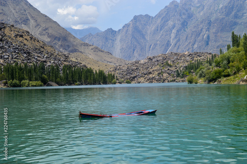 Sunk boat in Kachura Lake