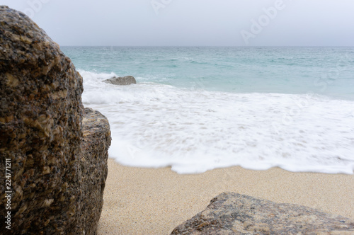 Sea view with rocks and sand