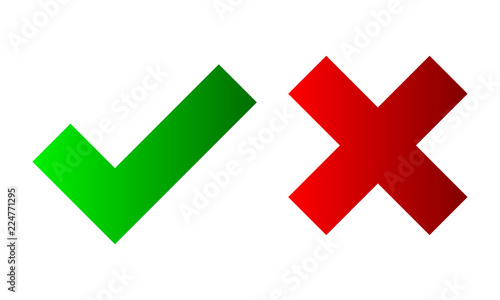 Yes and No check marks. Vector illustration.