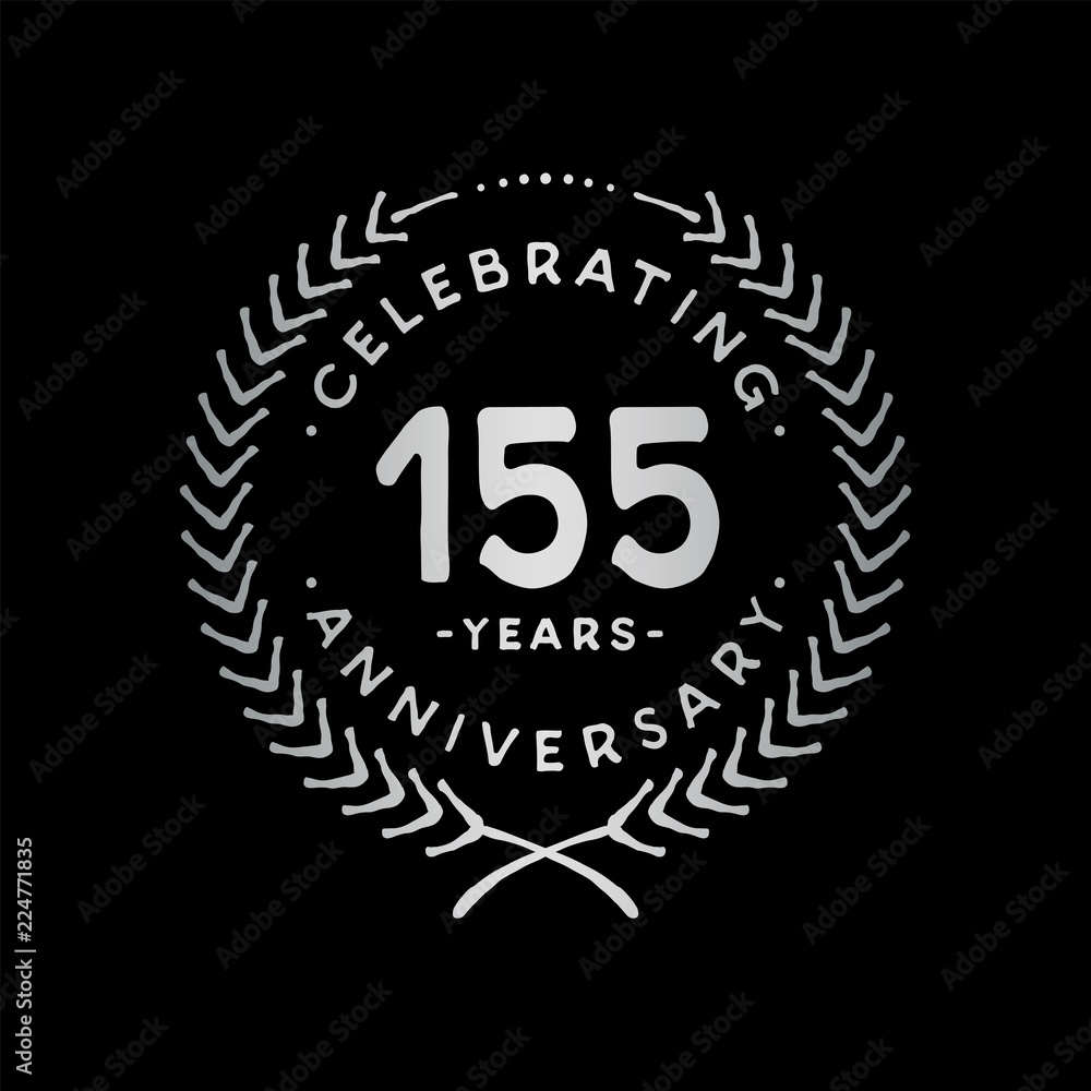 155 years design template. 155th vector and illustration