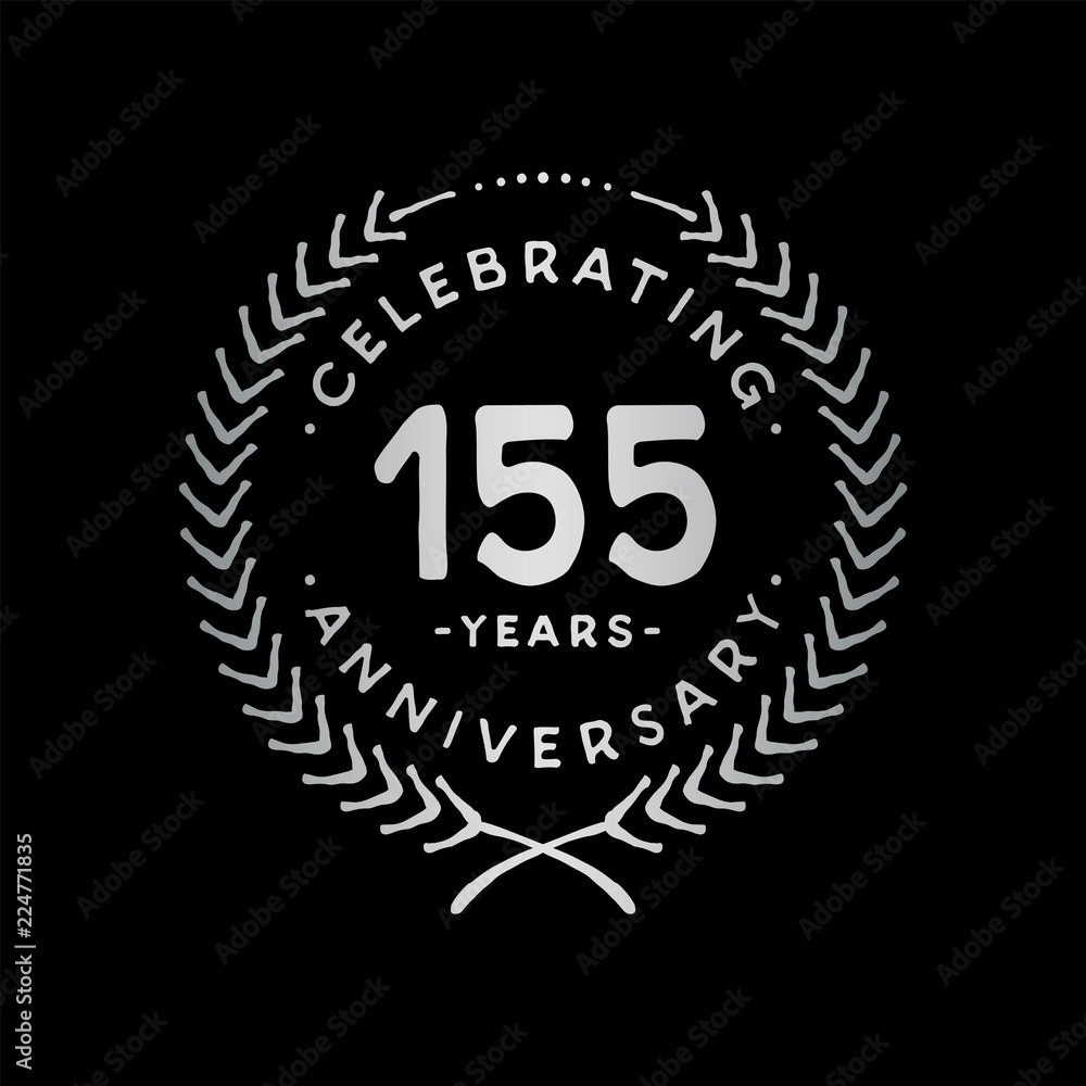 155 years design template. 155th vector and illustration 155 years design template. 155th vector and illustration