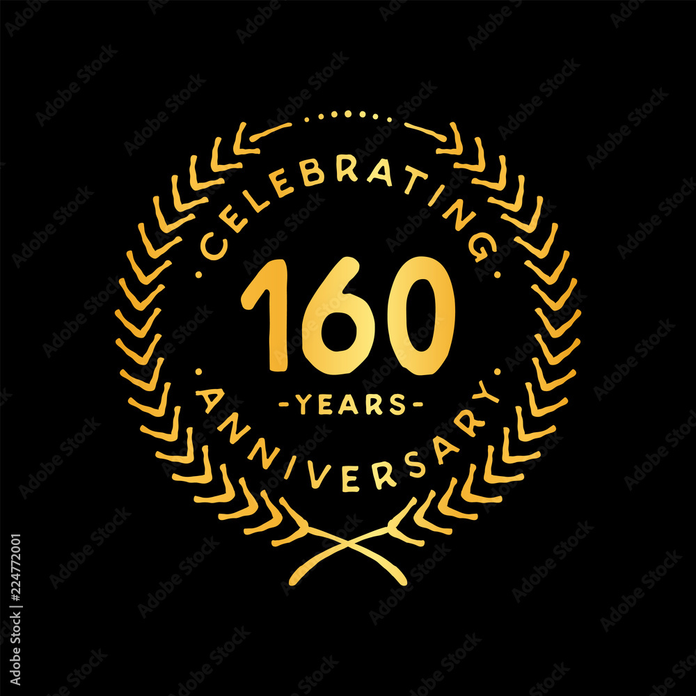 Fototapeta premium 160 years design template. 160th vector and illustration