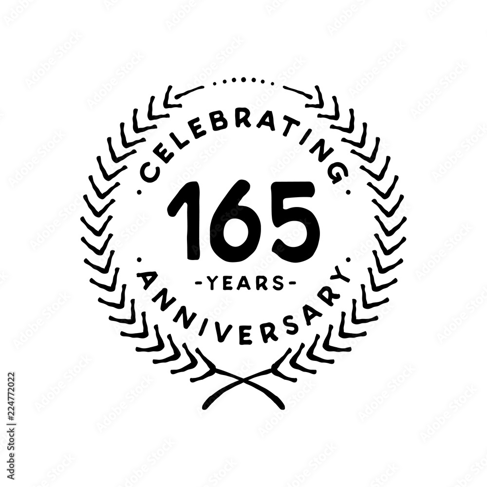Fototapeta premium 165 years design template. 165th vector and illustration