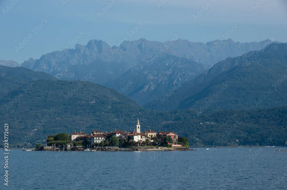 Isola dei Pescatori, fisherman island in Maggiore lake, Borromean Islands, Stresa Piedmont Italy, Europe