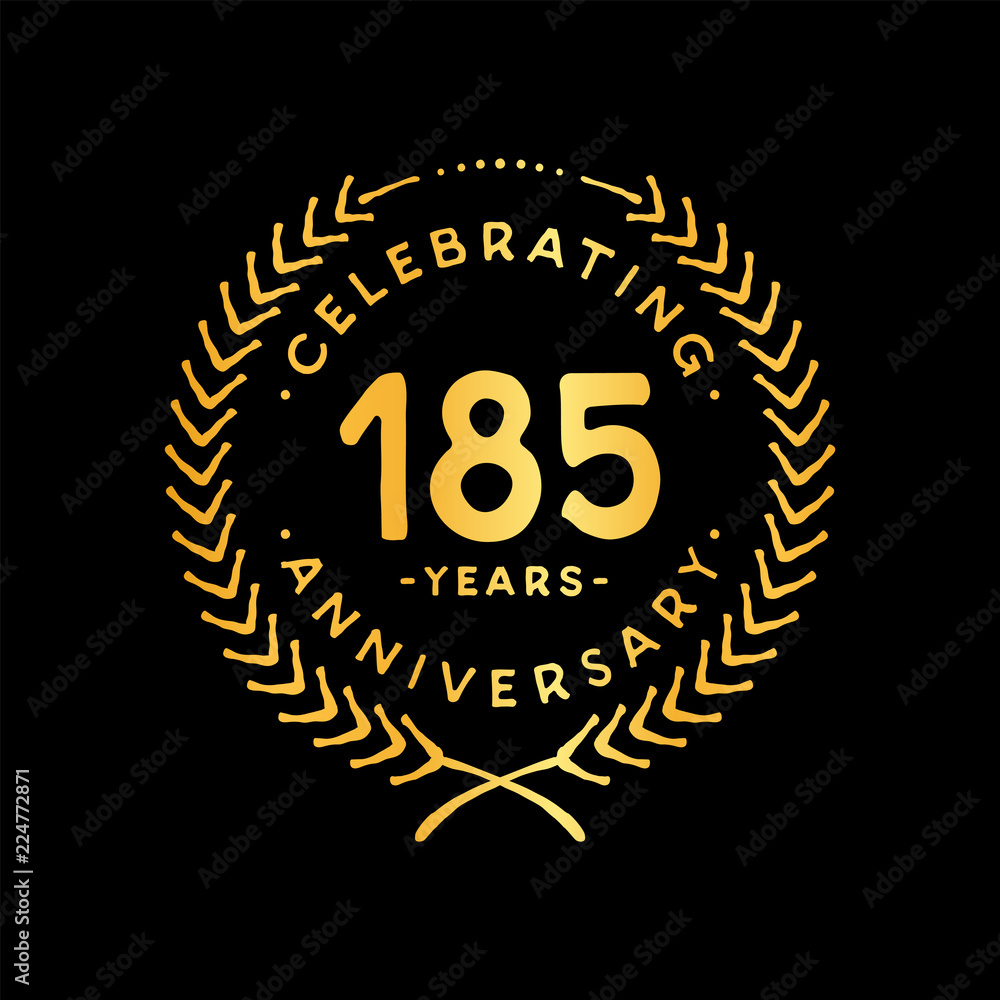 Naklejka premium 185 years design template. 185th vector and illustration