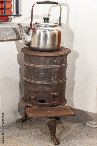 Vintage stove and kettle 
