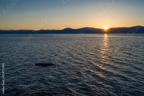 Lake Tahoe Sunset Across Waves photo