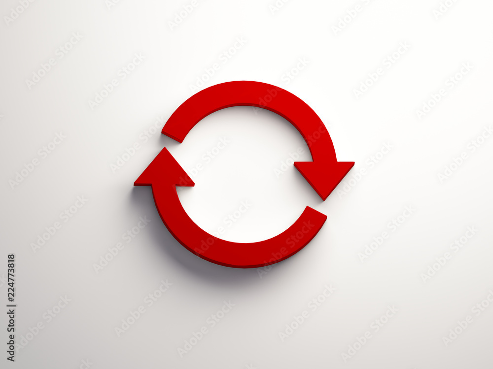 Rotate Red Symbol. 3D Render Illustration Rotate Red Symbol. 3D Render Illustration