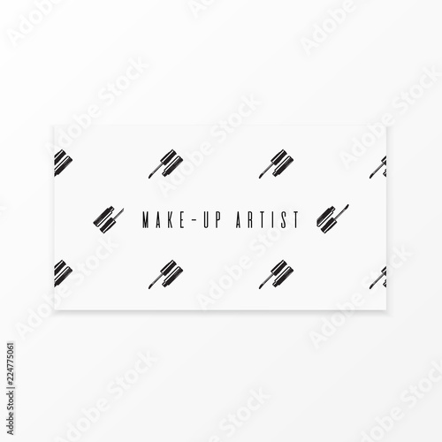 Makeup artist banner. Business card concept. Beauty makeup master. Logo vector template illustration
