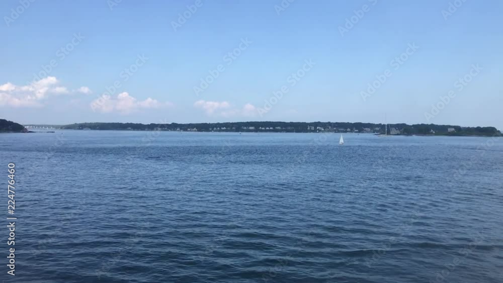 Water Landscape - View of Portland Harbor with the Shoreline in the Distance Water Landscape - View of Portland Harbor with the Shoreline in the Distance