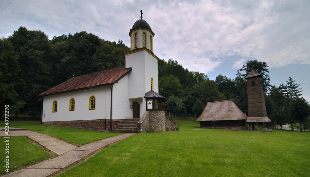 The log-built church in Jelicka, Bosnia and Herzegovina