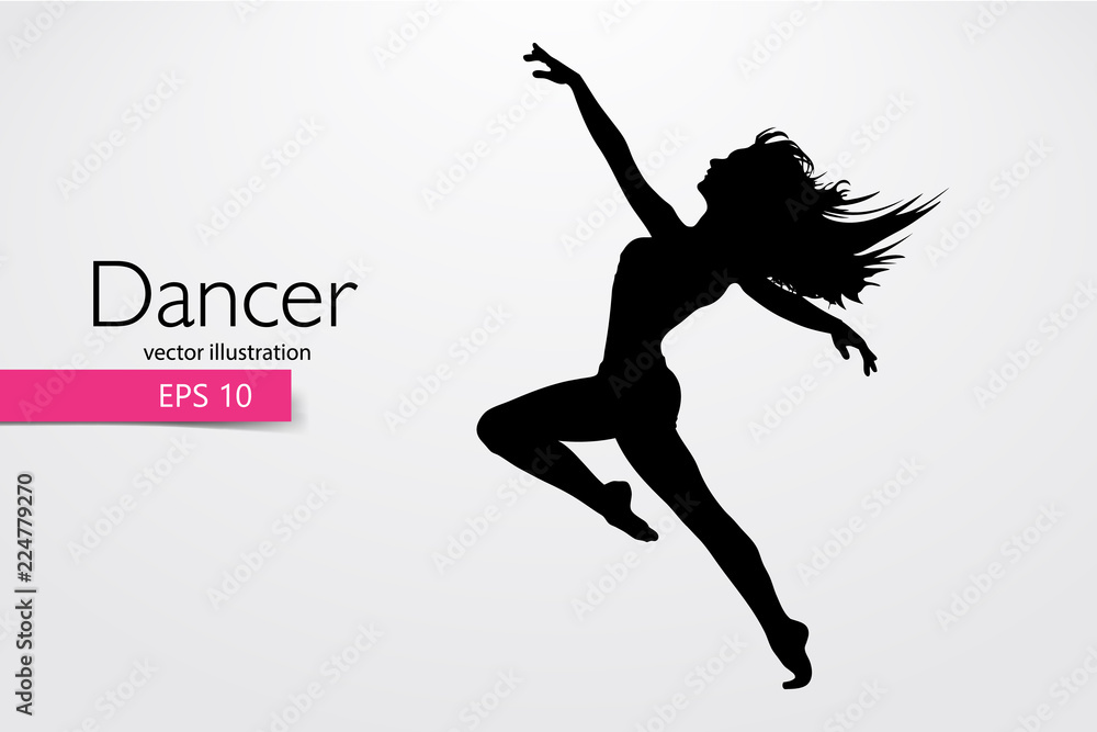 Obraz premium Silhouette of a dancing girl. Dancer woman. Vector illustration