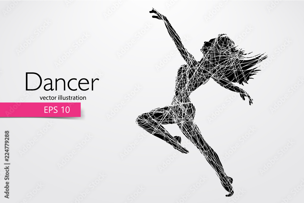 Silhouette of a dancing girl. Dancer woman. Vector illustration Silhouette of a dancing girl. Dancer woman. Vector illustration