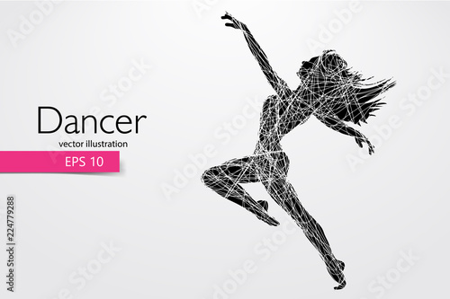 Silhouette of a dancing girl. Dancer woman. Vector illustration