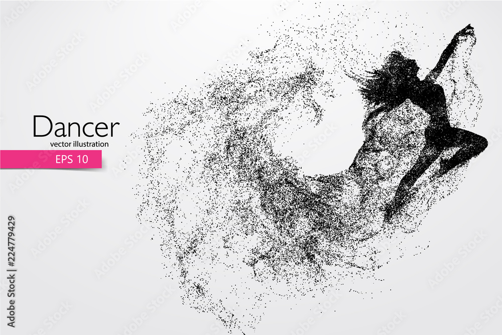 Obraz premium Silhouette of a dancing girl. Dancer woman. Vector illustration