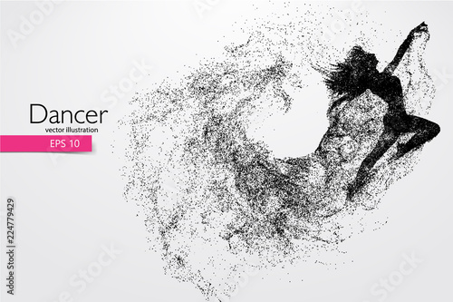 Silhouette of a dancing girl. Dancer woman. Vector illustration