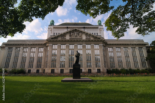 Statue of Frane Bulić in front of the State Archives in Zagreb photo