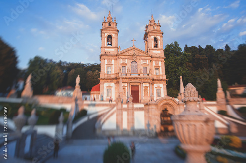 View of Bom Jesus do Monte, a Portuguese sanctuary cathedral in Tenoes, outside the city of Braga, in northern Portugal