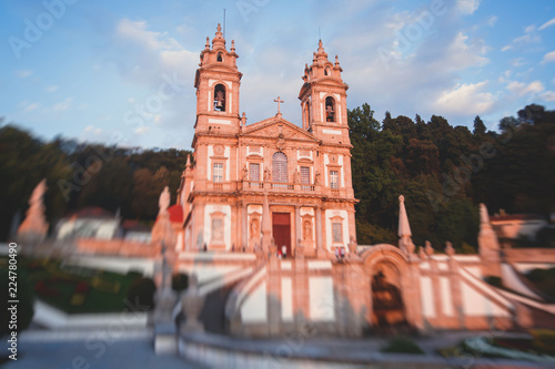 View of Bom Jesus do Monte, a Portuguese sanctuary cathedral in Tenoes, outside the city of Braga, in northern Portugal