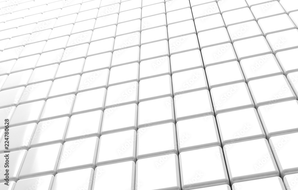 Abstract geometric shape of white cubes 3d render Abstract geometric shape of white cubes 3d render