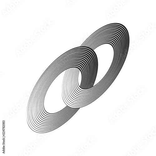 abstract halftone intersected rings