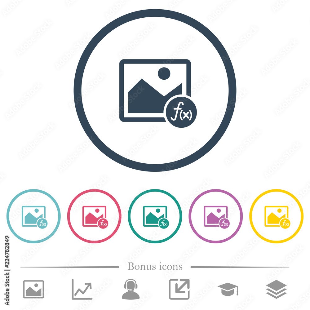 Image effects flat color icons in round outlines Image effects flat color icons in round outlines