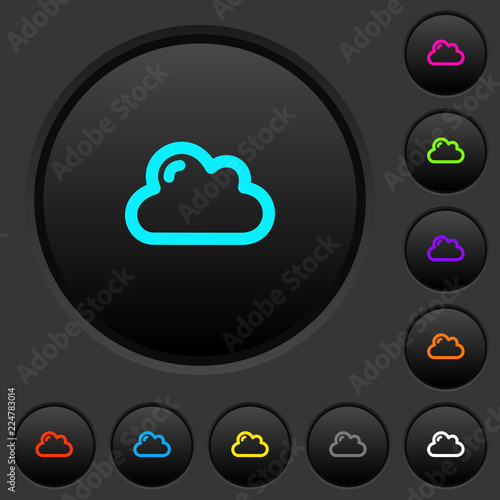 Single cloud dark push buttons with color icons