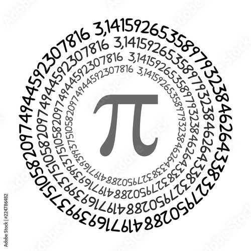 Obraz na plátně The Pi symbol mathematical constant irrational number on circle, greek letter