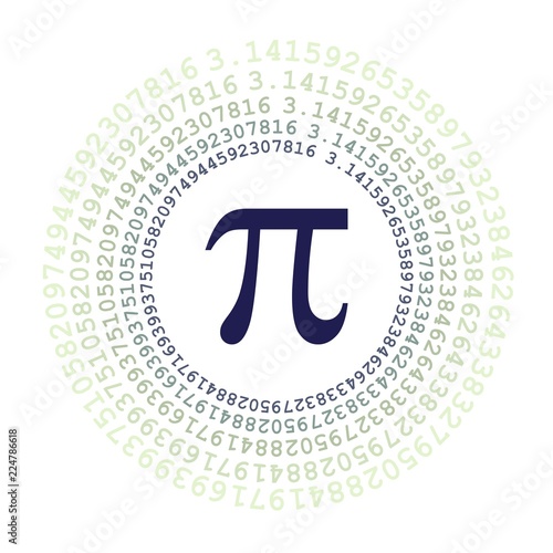 The Pi symbol mathematical constant irrational number on circle, greek letter