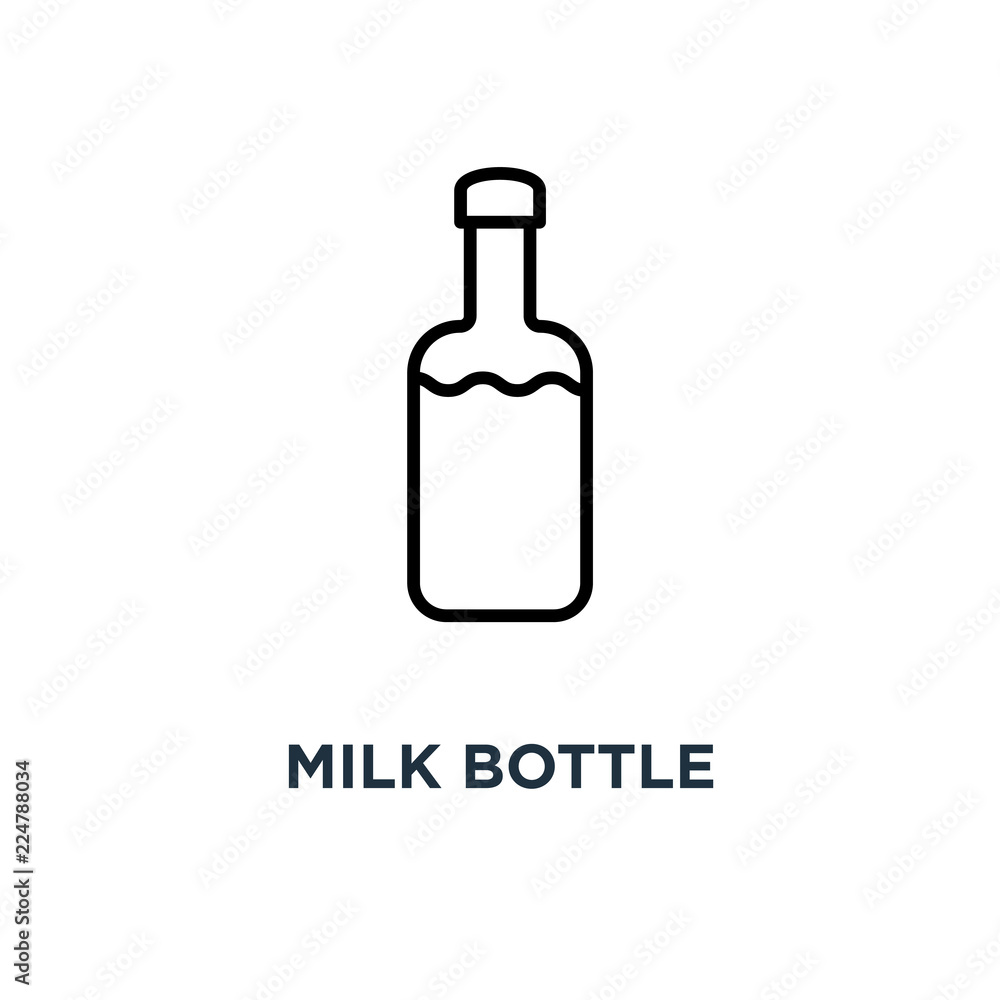 Milk bottle icon. Linear Simple element illustration. Milk bottl Milk bottle icon. Linear Simple element illustration. Milk bottl