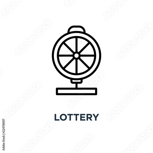 Lottery icon. Linear simple element illustration. Casino roulett