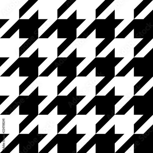 Houndstooth seamless pattern. Black and white vector abstract background.