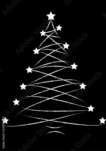 Abstract silhouette christmas tree, vector.