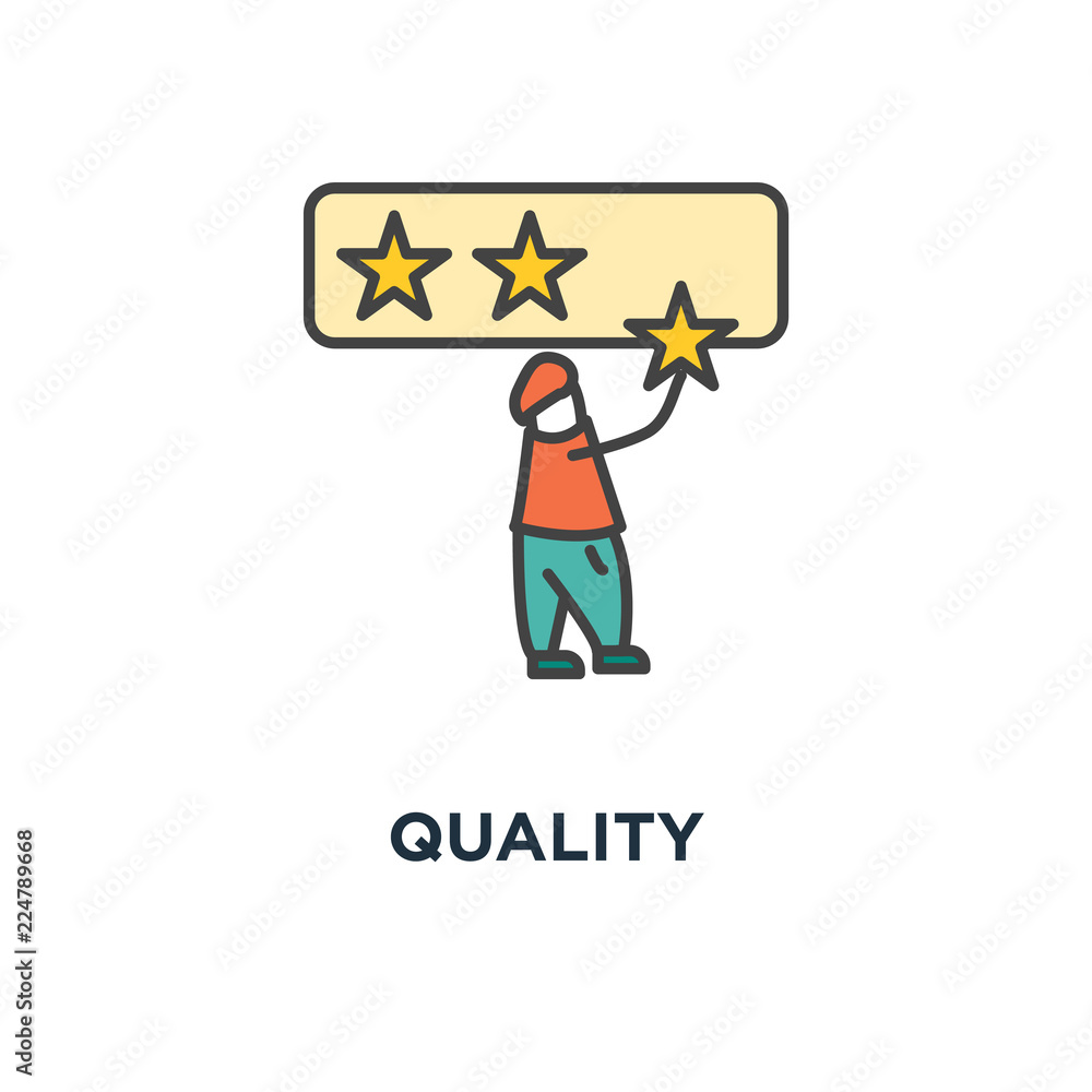 quality icon, the character makes an assessment, evaluation, review, outline cute modern,, satisfaction stars rating quality icon, the character makes an assessment, evaluation, review, outline cute modern,, satisfaction stars rating