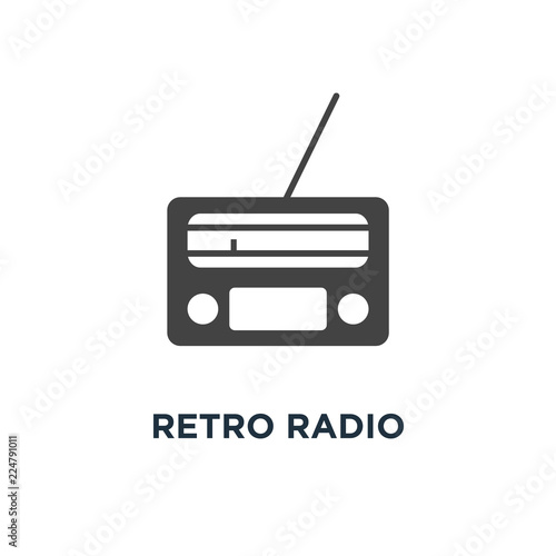 retro radio icon. media and music concept symbol design, vector