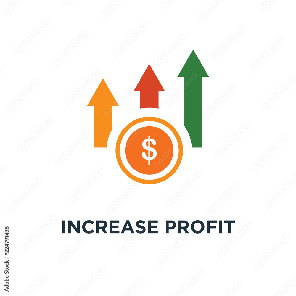 increase profit chart icon. increase profit chart concept symbol design, vector illustration increase profit chart icon. increase profit chart concept symbol design, vector illustration