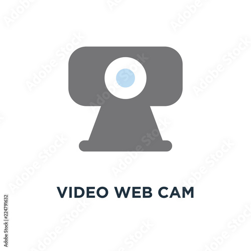video web cam icon. chat camera , webcam concept symbol design,