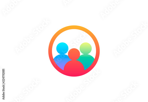 Teamwork group people, vector logo