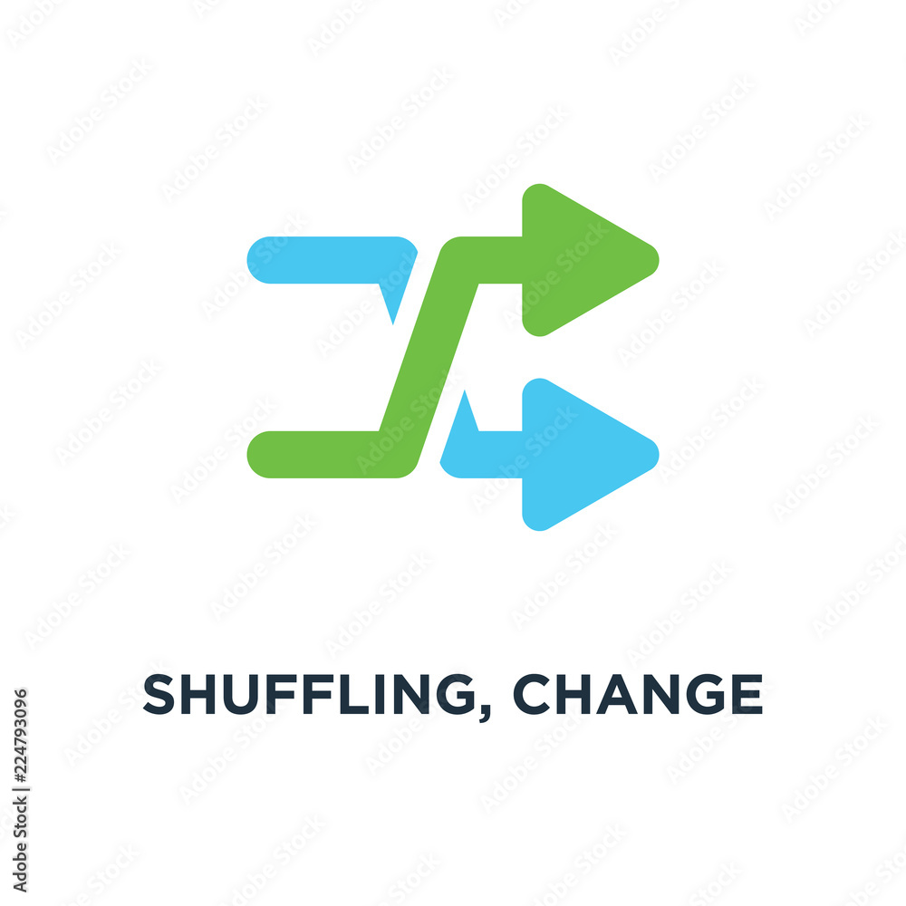 shuffling, change order, random sign icon. music concept symbol shuffling, change order, random sign icon. music concept symbol