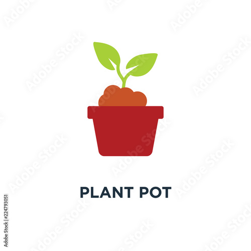 plant pot icon. flower plant concept symbol design, gardening ve