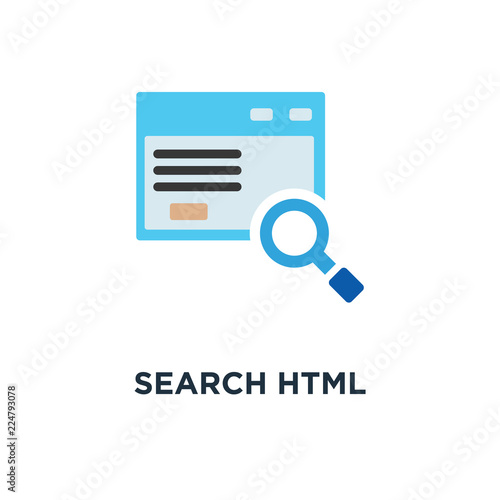 search html icon. internet search concept symbol design, search engine vector illustration © vectorstockcompany