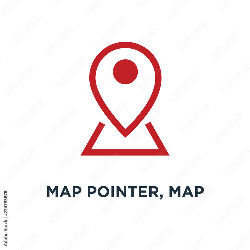 map pointer, map pin, map icon. arrow pin, compass location conc map pointer, map pin, map icon. arrow pin, compass location conc