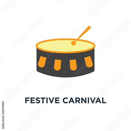 festive carnival drums icon. festive carnival drums concept symb