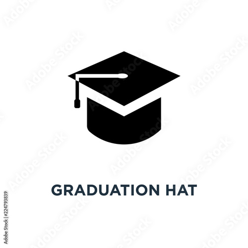 graduation hat icon. diploma cap concept symbol design, vector i